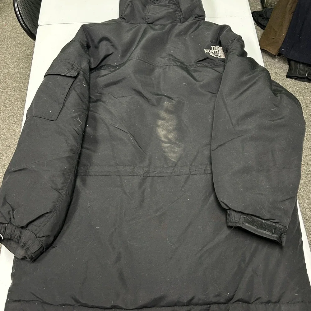 The North Face Down Parka Jacket Mens Large Black Hooded Insulated Puffer C2